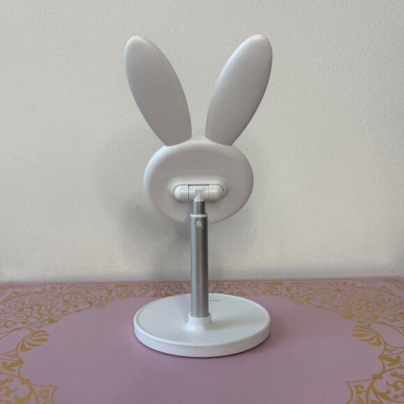 Bunny Phone Stand Display White Bunny Ears Desk Setup Computer Streamer Gamer - Picture 5 of 6